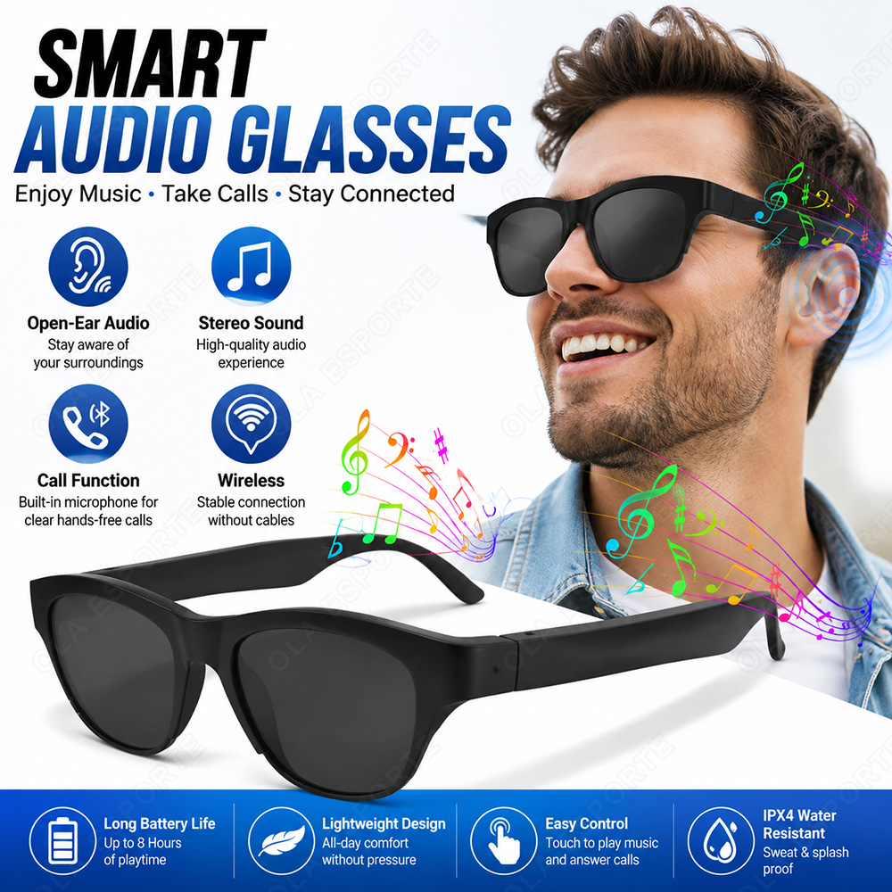 Smart Audio Glasses Bluetooth  - огляд і ціна Audio Music Arabic
