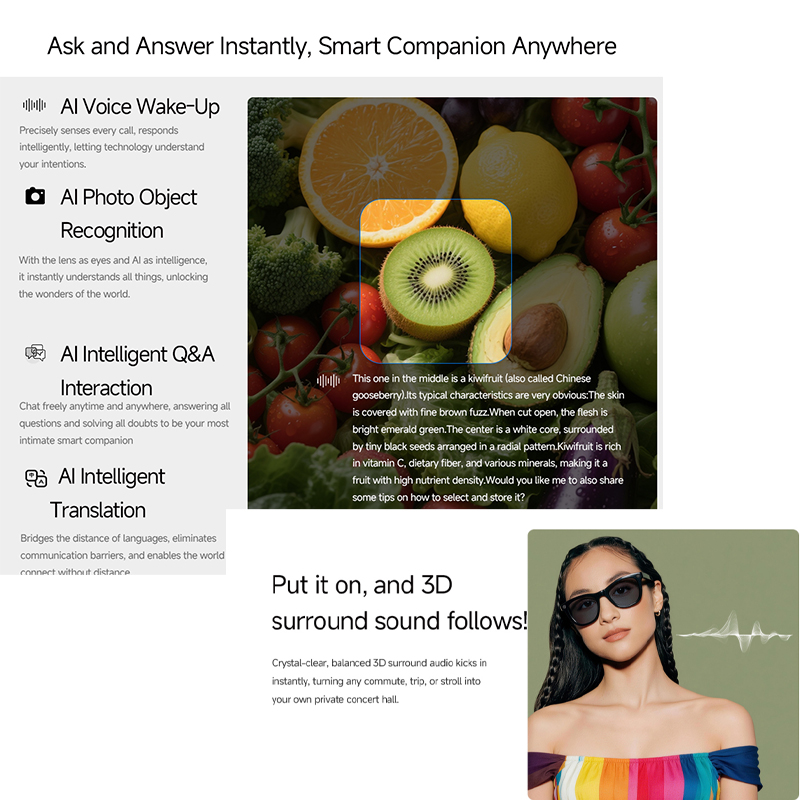 2026 AI smart Glasses HD 800W  - огляд і ціна Audio Music Voice