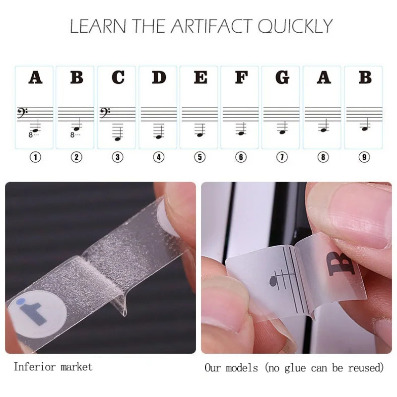 1PC Piano Training Stickers Fo - огляд і ціна Keyboard Piano 61 Key
