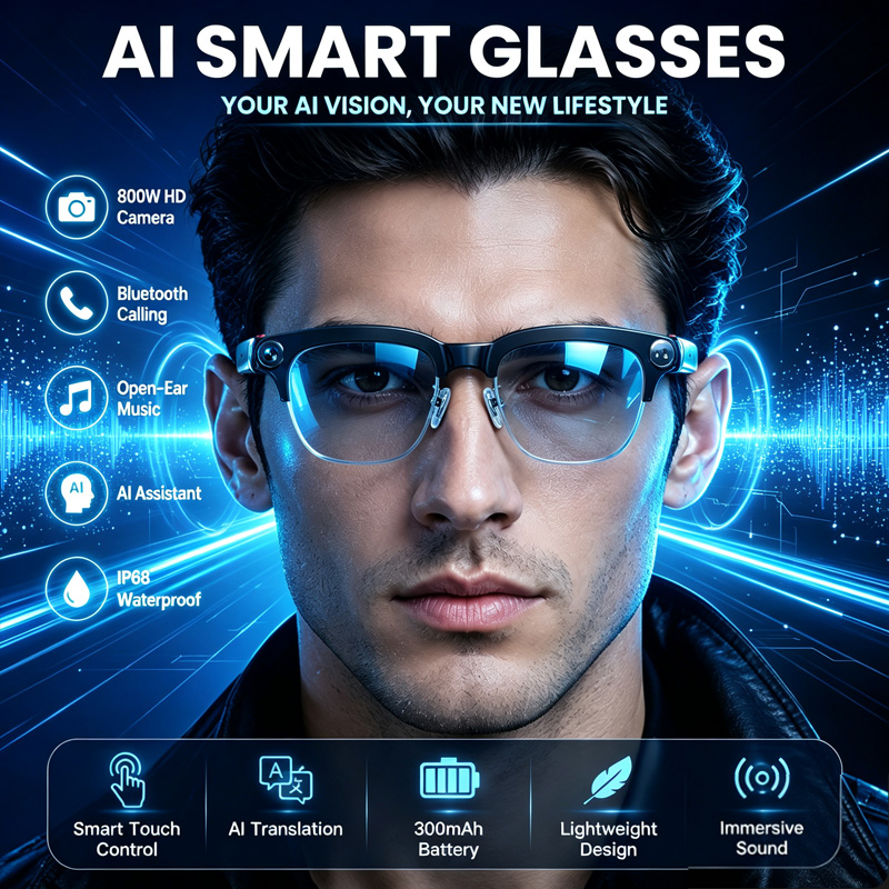 W630 Smart Glasses 800W HD Cam - огляд і ціна Audio Music Voice