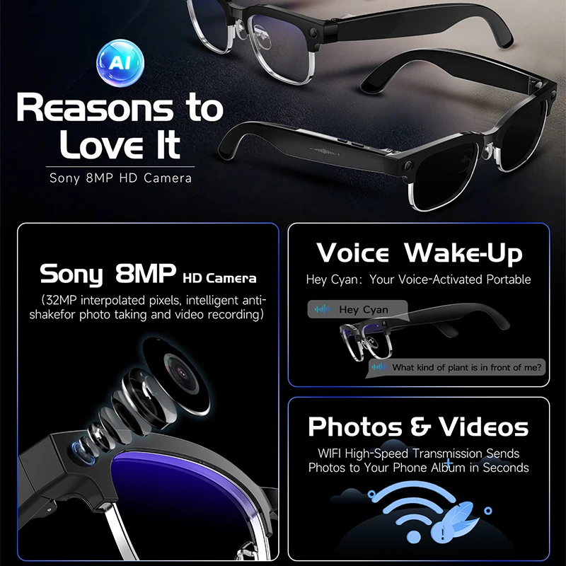 W630 Smart Glasses 800W HD Cam - огляд і ціна Audio Music Voice