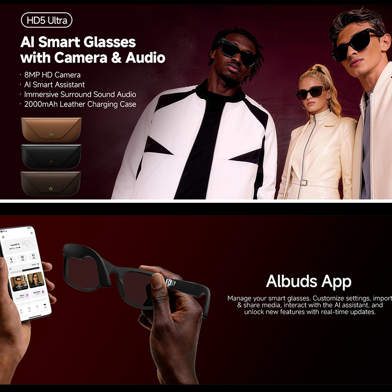 2026 New AI Smart Glasses 8MP  - огляд і ціна Audio Music Arabic