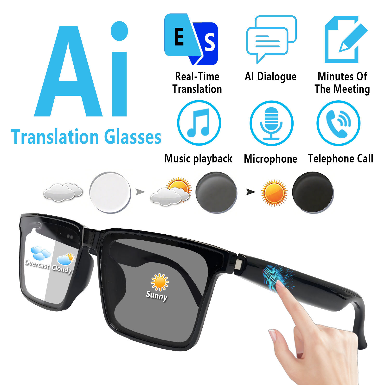 Smart Audio Glasses with Real- - огляд і ціна Audio Music Voice