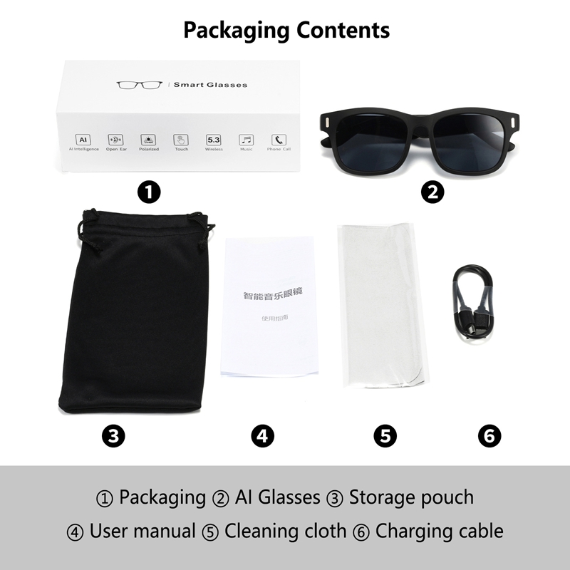 AI Intelligent Sunglasses Blue - огляд і ціна Audio Music Voice