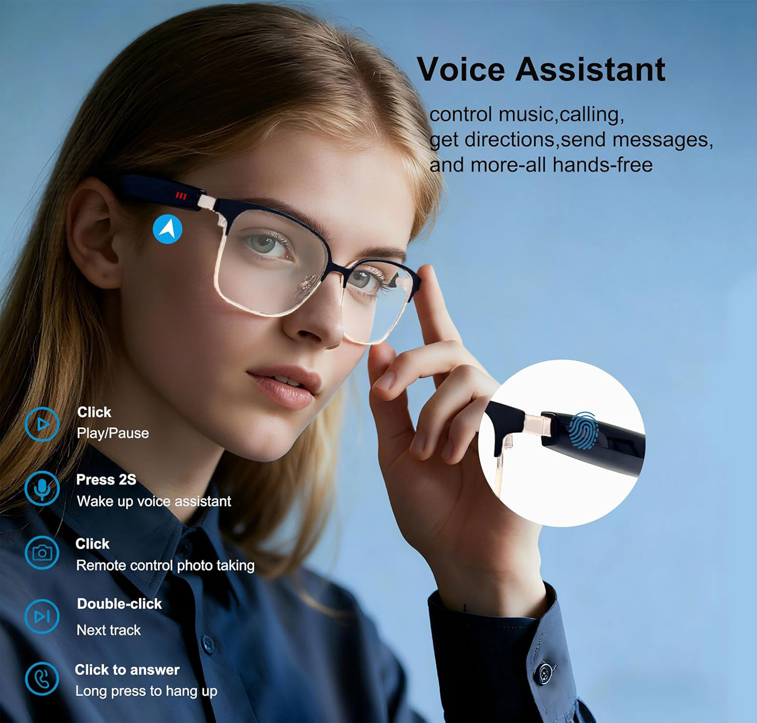 Smart Audio Glasses with Real- - огляд і ціна Audio Music Voice